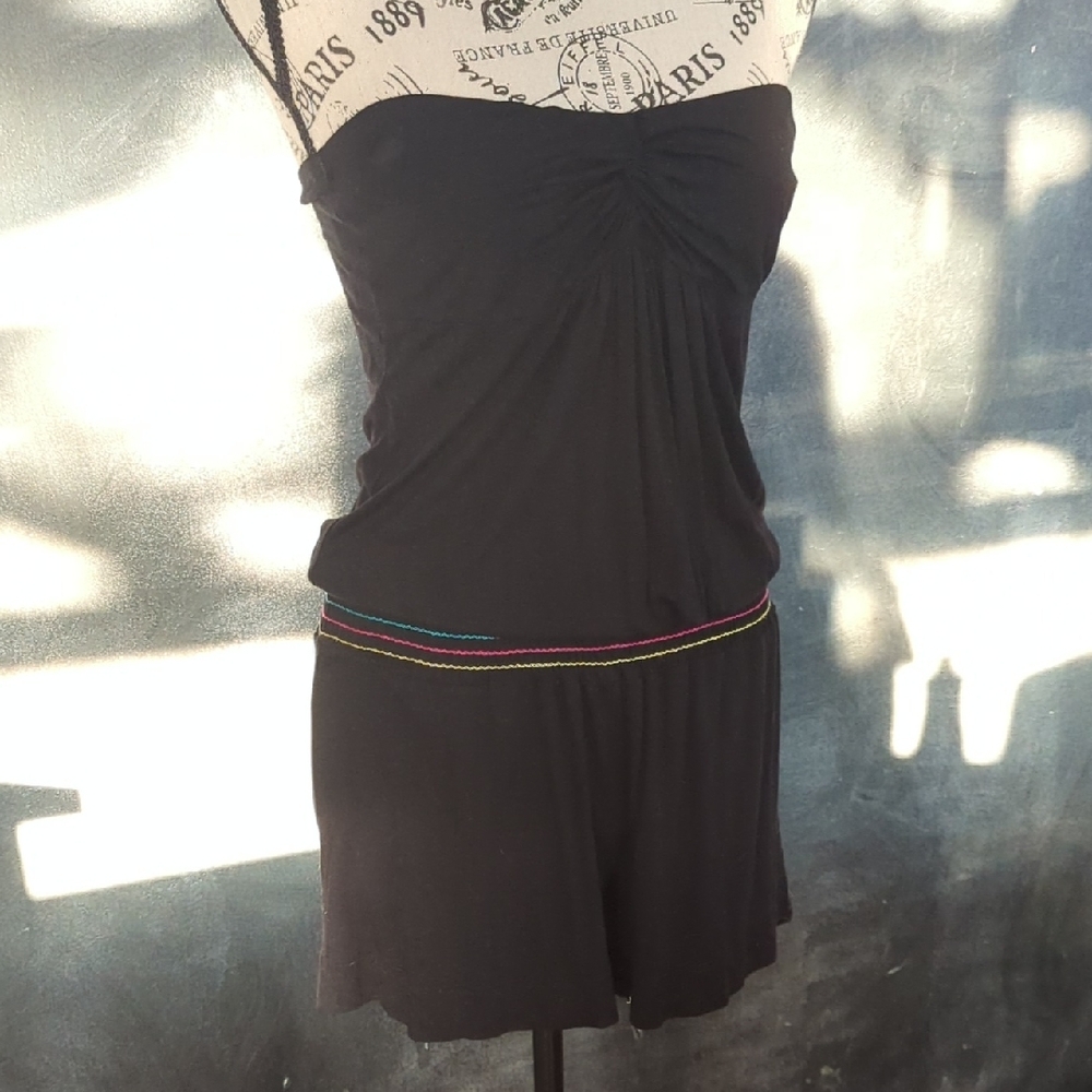 Black Strapless Romper